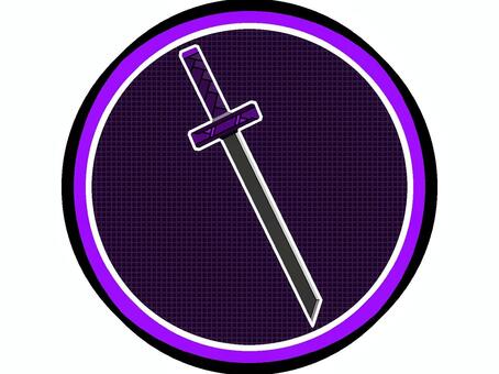 刀のアイコン『紫』 刀,武器,刃,装備,モチーフ,カラー,斬る,裂く,近接,攻撃のイラスト素材