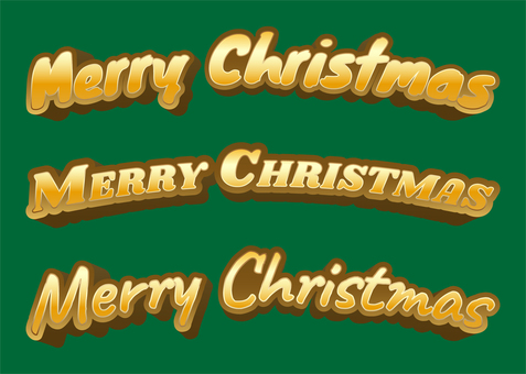 メリークリスマス タイトル クリスマス,見出し,タイトル,立体,文字,12月,ゴールド,イベント,フェア,セールのイラスト素材