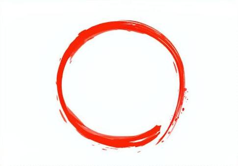 筆描き　赤丸 筆描き,赤丸,赤色,朱丸,手書きのイラスト素材