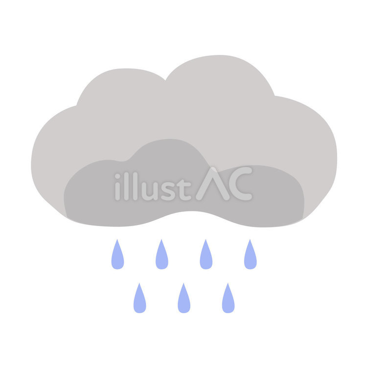 定番素材268＿お天気アイコン・雨雲 雨雲,梅雨,天気のイラスト素材