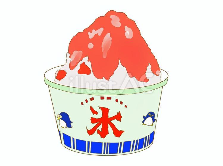 いちごのかき氷 かき氷,カップ,氷のイラスト素材