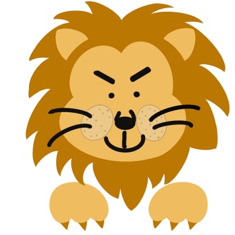 ライオンの顔　手描き ライオン,動物,アイコン,顔,動物園,子供向け,保育園,幼稚園,特別支援,小学校のイラスト素材