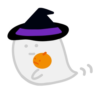 A flying ghost with a pumpkin on its shoulder, , JPG and PNG