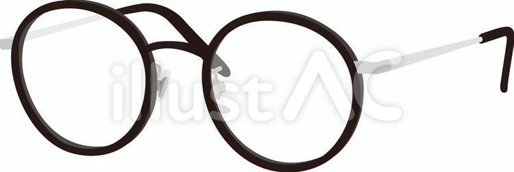 横向きの開いた丸メガネ メガネ,丸メガネ,老眼鏡のイラスト素材