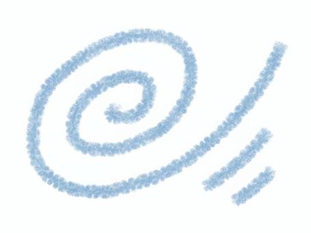 クレヨンで描いた風マーク 風,強風,台風,渦巻き,天気,天候,竜巻,突風,マーク,アイコンのイラスト素材