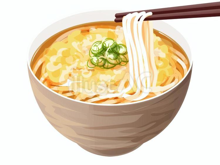 卵とじうどん（箸上げ） 卵とじうどん,うどん,麺類のイラスト素材