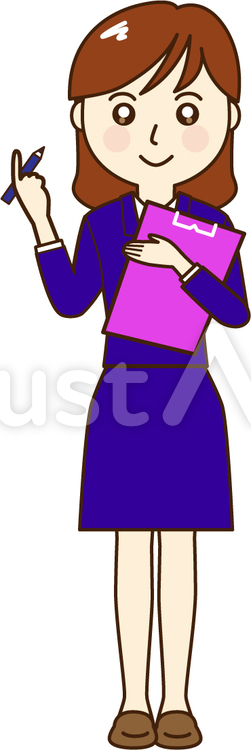 制服の女性事務員ーファイル 会社員,ビジネス,制服のイラスト素材