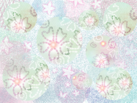 和風＿花柄の背景 和風,和柄,花,花柄,フラワー,フワフワ,ブルー,ピンク,青,パープルのイラスト素材