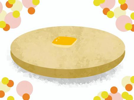 パンケーキ パンケーキ,オヤツ,食べ物,バター,ツヤ,影,水彩風,丸,シンプルのイラスト素材