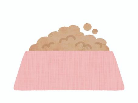 ペットの餌皿（ピンク） ペット,エサ,餌皿,ピンク色,フード,ごはん,食事,手描き,かわいいのイラスト素材