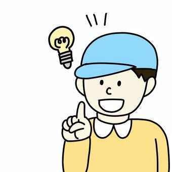 思いついた少年