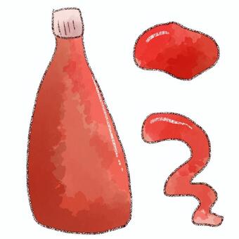 ケチャップ ケチャップ,食べ物,調味料,水彩,鉛筆のイラスト素材
