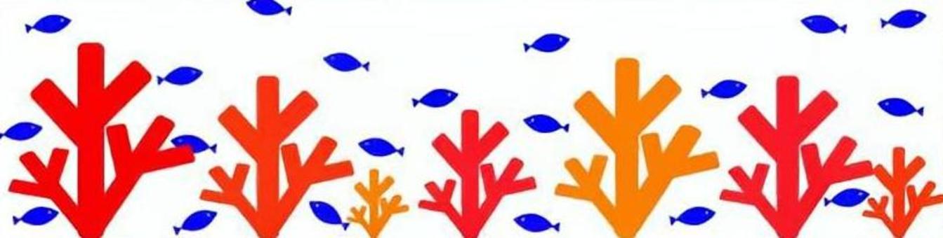 珊瑚と魚のライン画像 サンゴ,珊瑚礁,魚,海,海中,ダイビング,シュノーケリング,自然,ライン画像,熱帯魚のイラスト素材