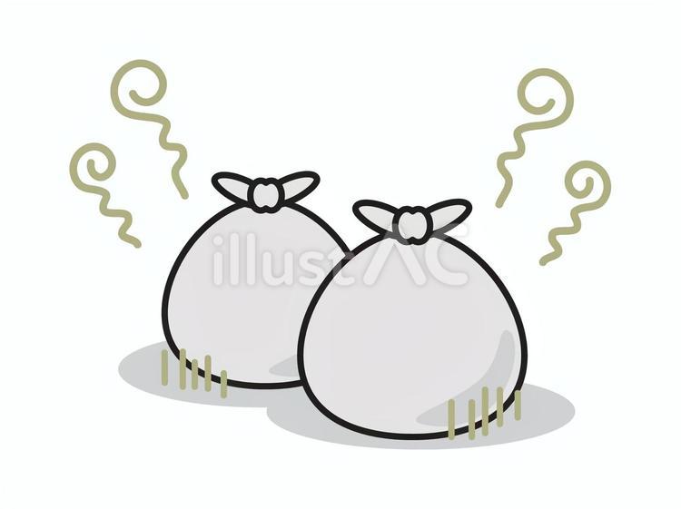 匂いがするごみ袋 ごみ,臭う,くさいのイラスト素材