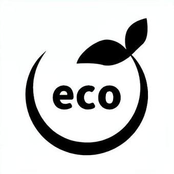 エコ　環境ロゴのシルエット素材 エコロジー,アイコン,ロゴ,エコ,リサイクル,クリーン,節電,エネルギー,環境,省エネのイラスト素材