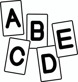 アルファベット 散らばる  アルファベット,文字,英語,書体,a,b,c,d,e,カードのイラスト素材