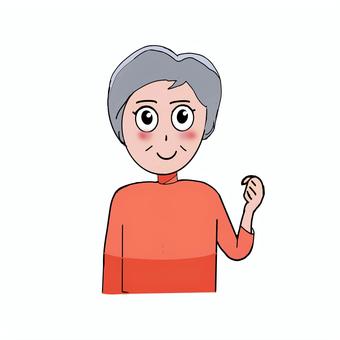 喜ぶおばあちゃん 喜ぶ,おばあちゃん,中年,女性,高齢,ガッツポーズのイラスト素材