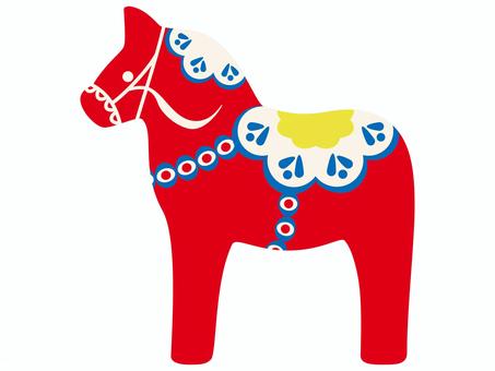 赤いダーラナホース ダーラナホース,馬,飾り,置物,模様,ホース,赤,スピリチュアル,シンプル,可愛いのイラスト素材