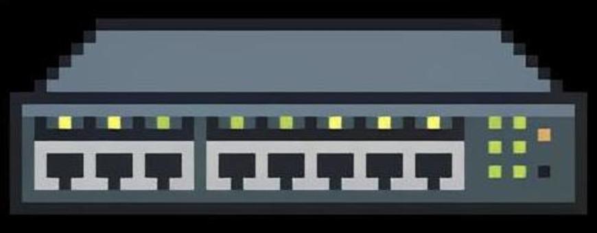 スイッチングHUB　ドット絵 ドット絵,ピクセルアート,ドット,hub,スイッチング,ネットワーク,l2スイッチ,レイヤー2スイッチ,スイッチングハブ,ネットワーク機器のイラスト素材