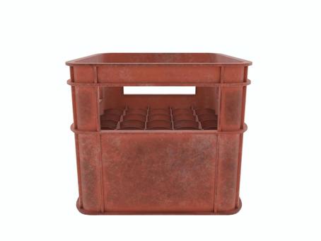 赤色の汚れたケース ビールケース,ケース,ビール箱,入れ物,3d,cg,赤色,汚れのイラスト素材