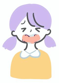 虫歯が痛い女の子 女の子,虫歯,泣く,子供,痛い,歯,口,シンプル,ラフタッチ,手書き風のイラスト素材