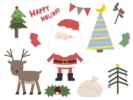 christmas set, santa claus, christmas, christmas eve, JPG, PNG and AI