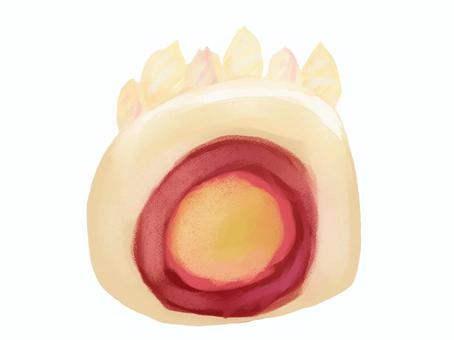 ロールケーキ スイーツ,断面,カラフル,おいしそう,デザート,お菓子,洋菓子,フルーツ,クリーム,甘いのイラスト素材