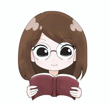 読書する女子6 女子,女性,女の子,読書,インテリ,勉強,趣味,静か,学び,学生のイラスト素材