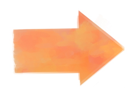 水彩風のオレンジ矢印 オレンジ,矢印,右,方向,アイコン,案内,指示,マーク,シンボル,記号のイラスト素材