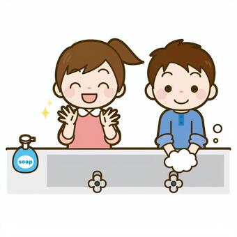 Child washing hands, , JPG and PNG