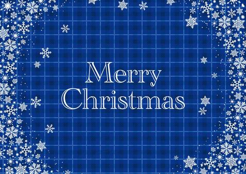 雪の結晶Xmasフレーム4青 クリスマス,12月,冬のイラスト素材