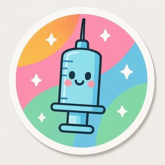 ●シールかわいい注射器