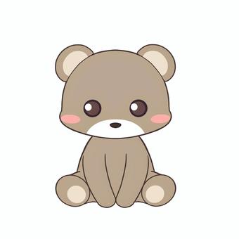 Illustration, kewan, a bear, mini karakter, 