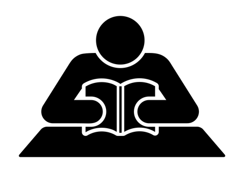 読書　ピクトグラム 読書,本,授業,勉強,ピクトグラム,学び,学習,図書館,図書室,思考のイラスト素材