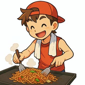 Beach house (no background), summer, fried noodles, teppanyaki, JPG