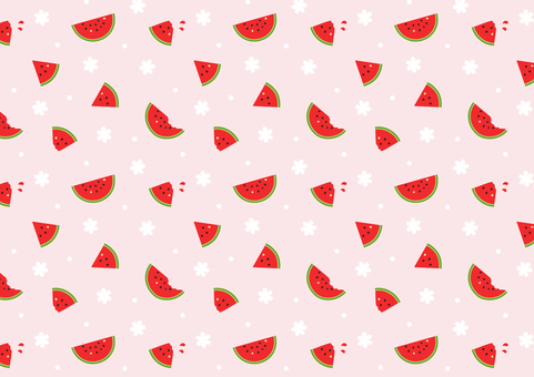 スイカのパターン背景イラスト01
