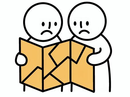 地図を見る二人 地図,マップ,災害マップ,捜索,探索,さがす,探す,調査,情報収集,情報のイラスト素材