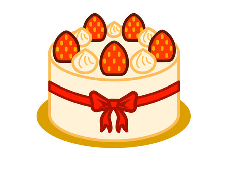 Illustration, hall cake, strawberry, cake, 