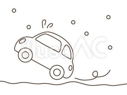 雪道で滑る車