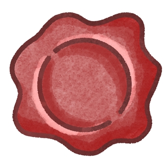 水彩風の封蝋・シーリングワックスイラスト シーリングワックス,蝋印,封印,封蝋,ワックス,スタンプ,赤,朱,シーリングスタンプ,アンティークのイラスト素材