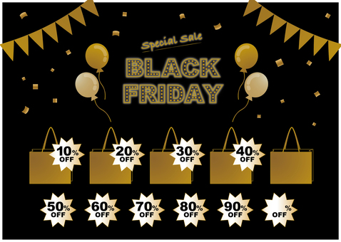 Illustration, blackfriday, sale, emas, 