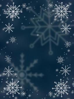 ネイビーの夜空に冬の雪の結晶のぼかし背景 冬,雪,結晶,ネイビー,背景,イラスト,夜空,紺,冬背景,クリスマスのイラスト素材
