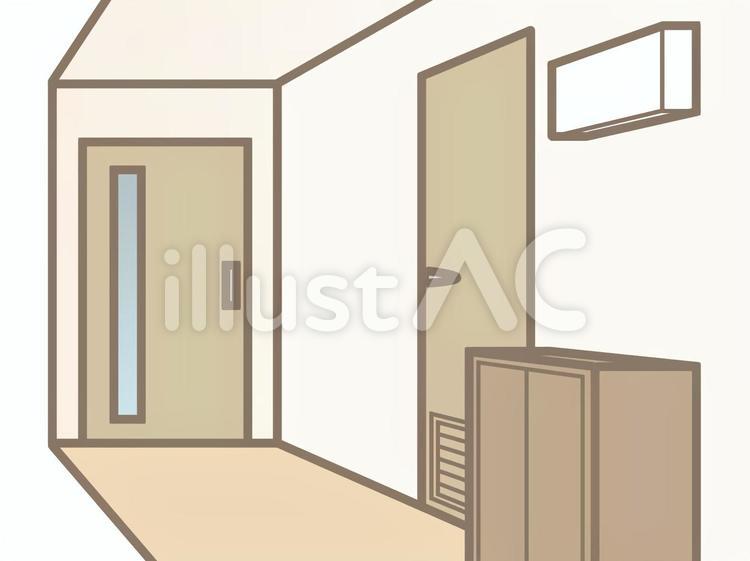 集合住宅の廊下201014 集合住宅,廊下,室内のイラスト素材