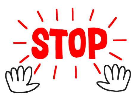 ストップ stop,文字絵,手,pop調,手描き,挿絵,ワンポイントのイラスト素材