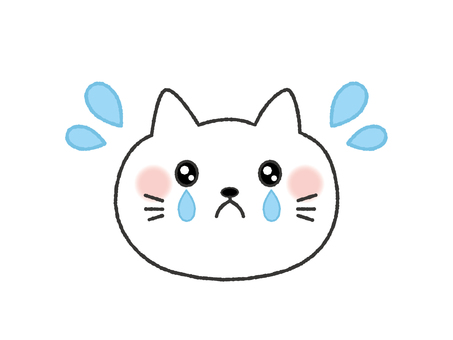 涙を流して泣く猫 顔のみ 涙を流して泣く猫 顔のみ 猫,泣く,涙,ショック,悲しい,うるうる,しくしく,ぴえん,涙目,つらいのイラスト素材