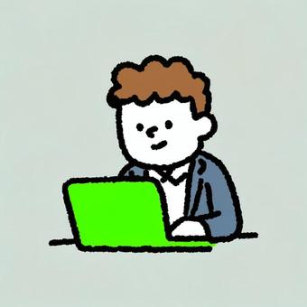 若手社員のPC作業