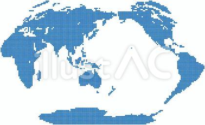 ヴィンケル図法世界地図-スクエア