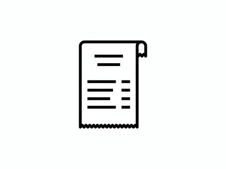 レシートアイコン レシート,紙,買い物,アイコン,マーク,パーツ,シンボル,シンプル,めくれ,フラットのイラスト素材