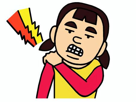 肩こり 肩こり,激痛,人物,少女,女の子,イラストのイラスト素材