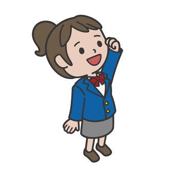 見上げる人 見上げる,上,視線,希望,物思い,思い,女子高生,制服,高校,中学のイラスト素材